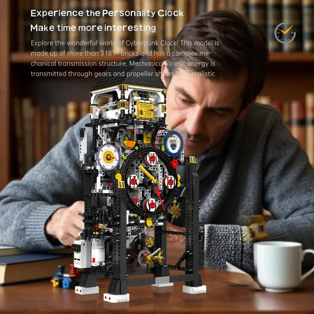 Juguetes de bloques de construcción para niños, juguetes técnicos, reloj Cyberpunk motorizado, conjunto de ladrillos creativos, regalos de Navidad DIY, 3181 Uds.