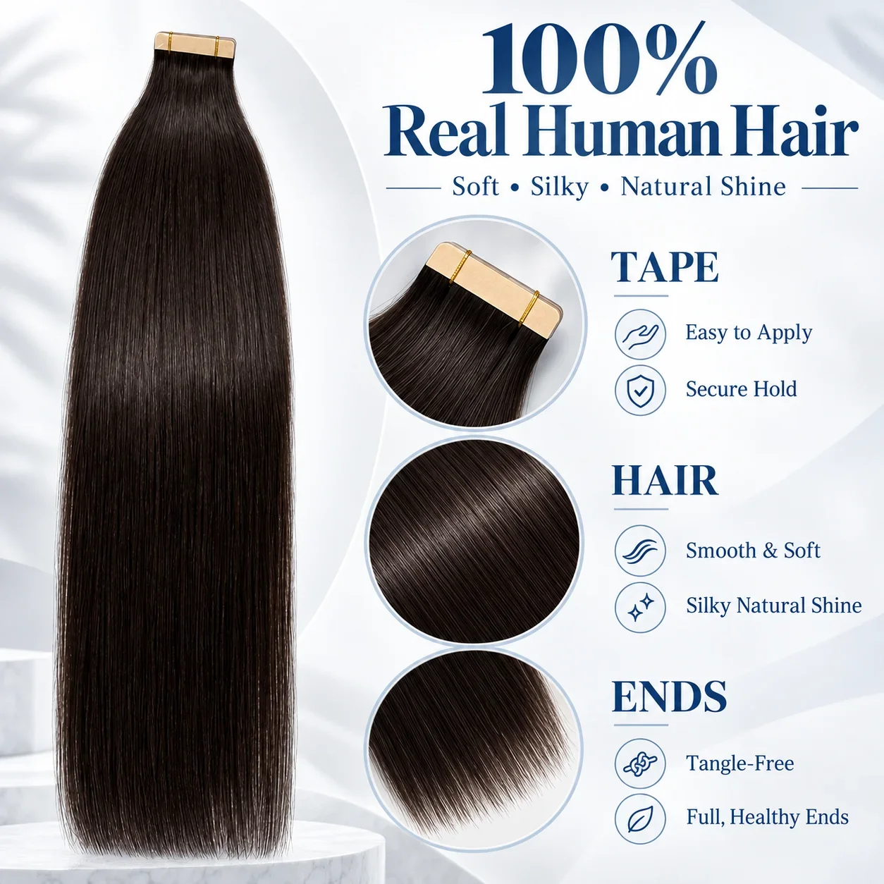 Tape in Hair Extensions 100% Human Hair 20