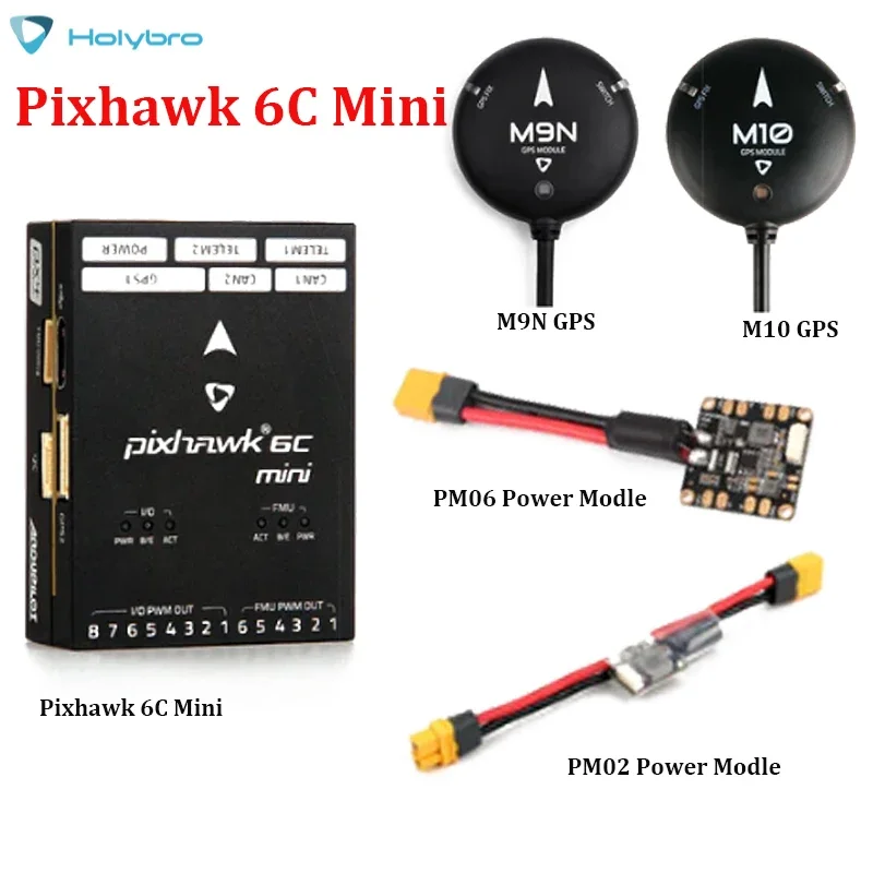 

Holybro Pixhawk 6C Mini Flight Controller STM32H743 with PM02 V3 12S / PM06 14S Power Module and M9N / M10 GPS for RC FPV Drone