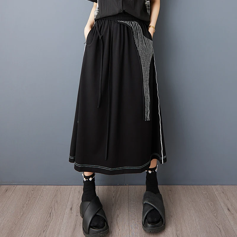 تنورة فضفاضة تناسب Faionable مع تنورة على شكل حرف A متوسطة الطول بتصميم غير متماثل من Mountain Sle متعددة الاستخدامات