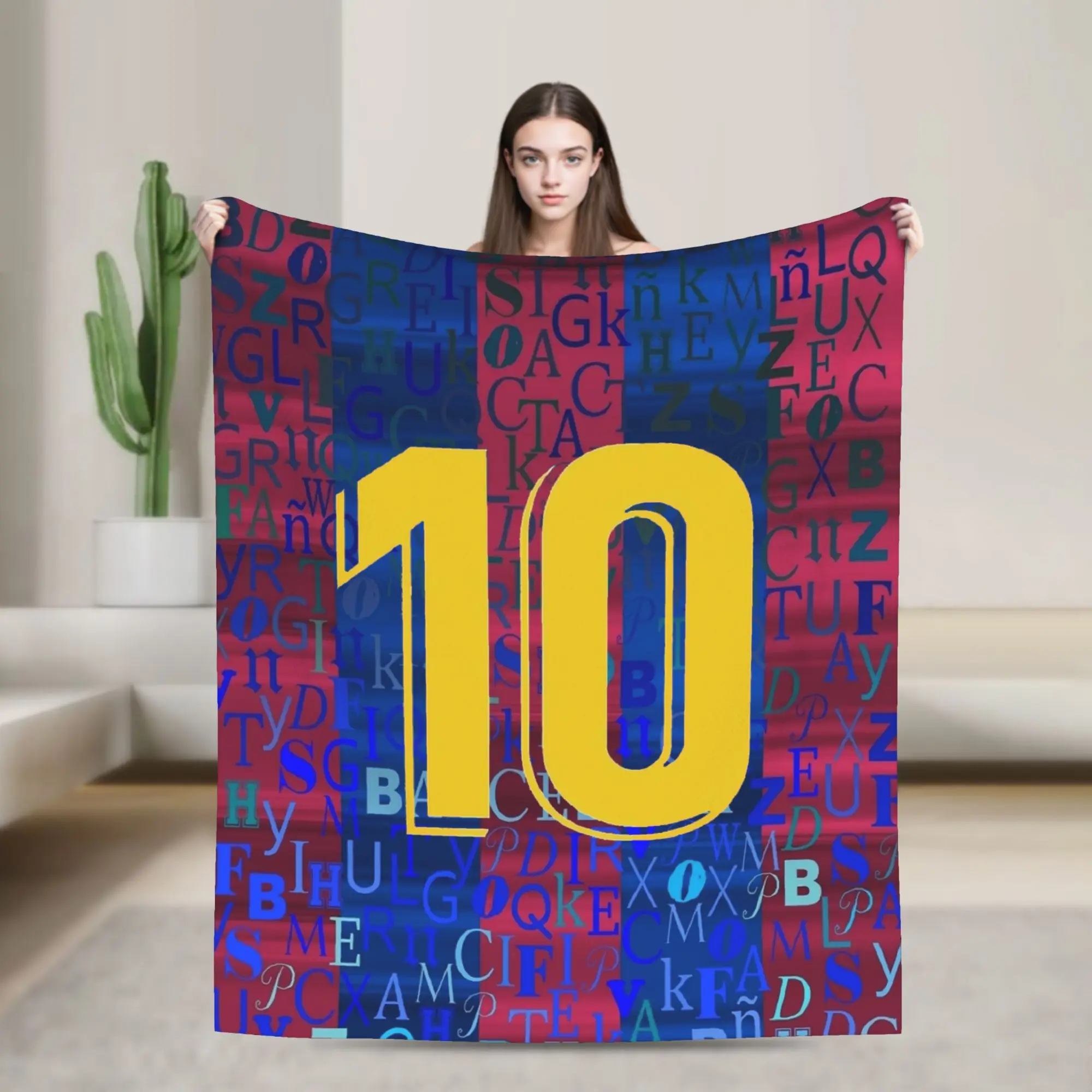 Argentina Number 10 Football Soccer Blanket Flannel Decoration Messied Portable Warm Throw Blanket for Home Couch Bedding Throws