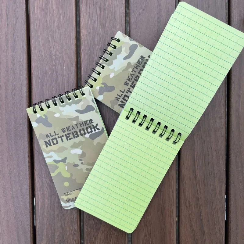 Camouflage การพิมพ์สมุดบันทึกกระดาษกันน้ํากระดาษเขียน Rain ยุทธวิธี Note Book โน้ตบุ๊คทุกสภาพอากาศกลางแจ้ง