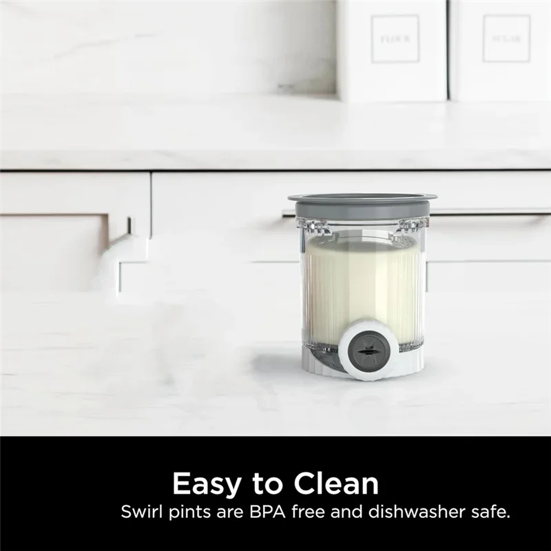 New Pints And Lids For Ninja Swirl NC700 NC701 Series Ice Cream & Soft Serve Makers, Dishwasher Safe, XSK7PNTLD2B64B