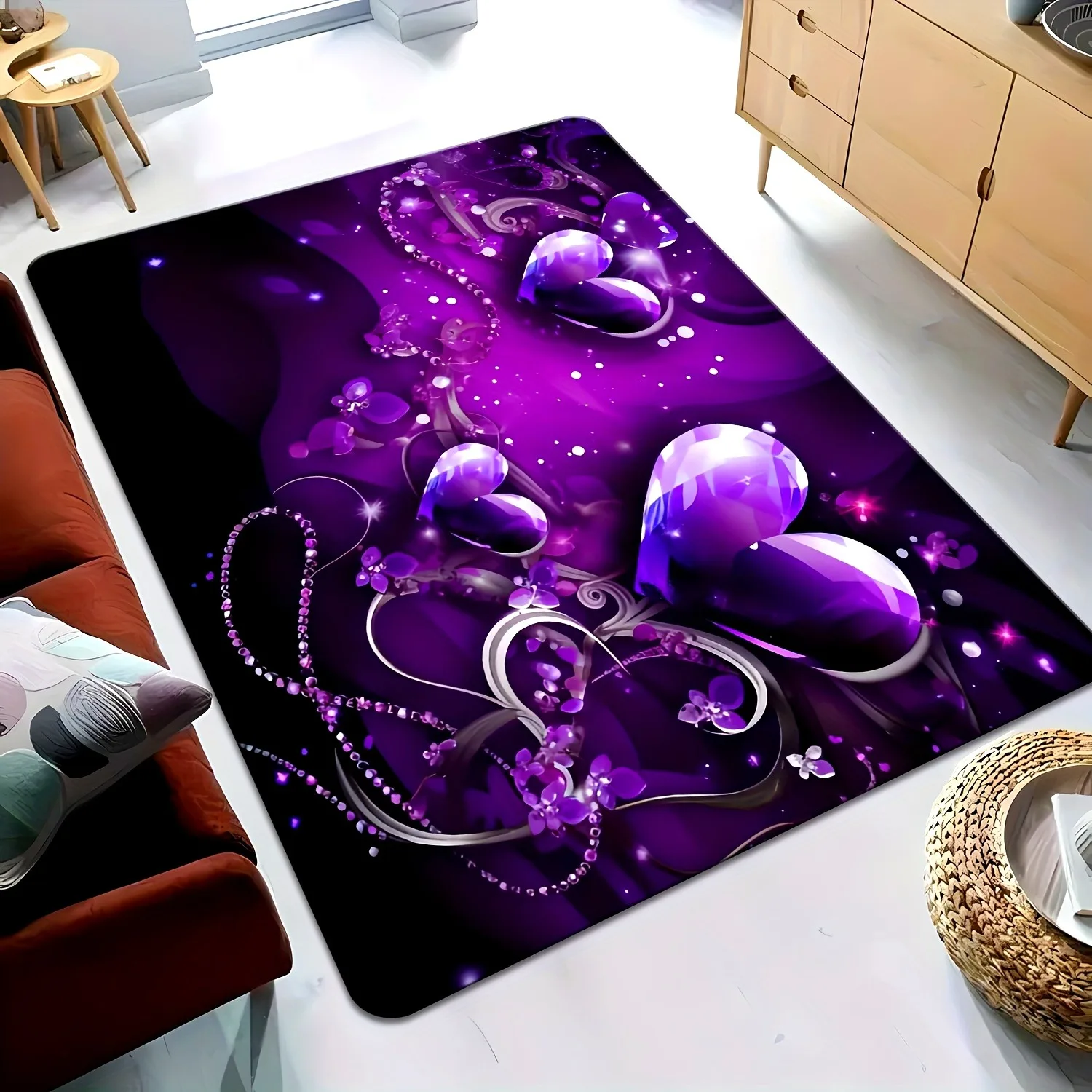 

1PC Heart Pattern Kitchen Rugs Non-Slip Home Door Mats Pop design Bathroom Rugs Bath Mat Carpet for Home Sink Laundry Decor