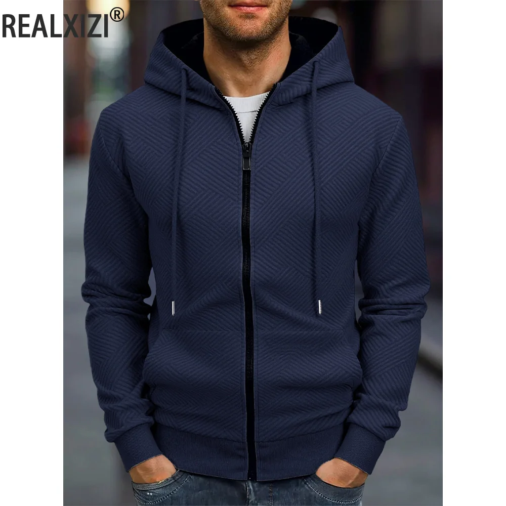 

Men's Hoodie Jacket Streetwear Long Sleeve Sweatshirts Zipper Hooded Pullover Male Sportswear Casual Jacket Men Clothing