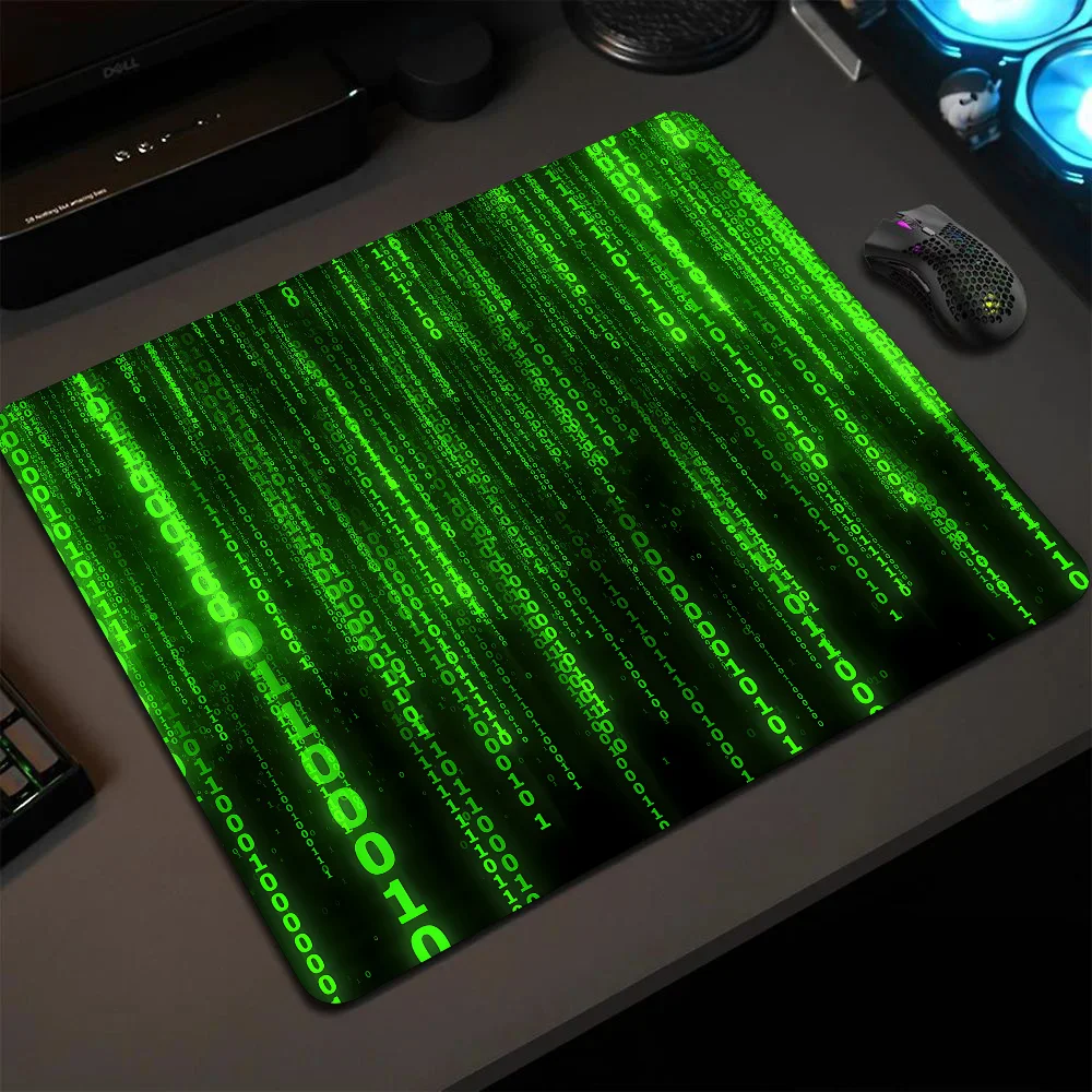 

Binary Code Mousepad Small LockEdge Mouse Pad For Gamers Computer Desk Pad Rectangular Anti-slip Rubber