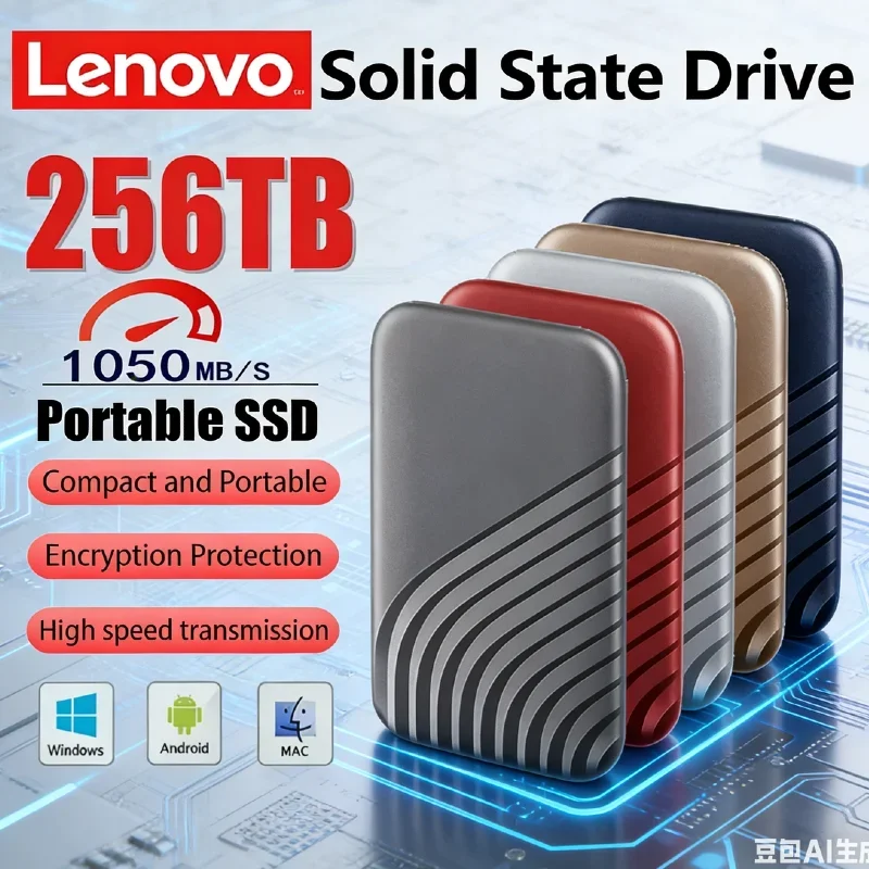 

Lenovo SSD 2TB 4TB 8TB SSD Flash Hard Drive External Type-C High Speed USB3.1Storage Portable HD Hard Disk For Laptop