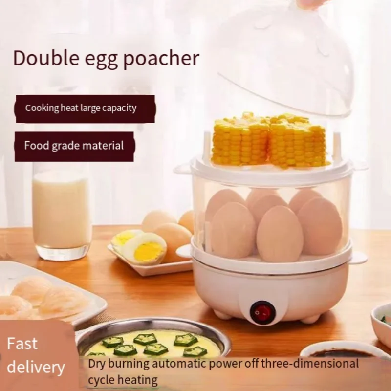 2025 Hervidor de huevos Mini vaporizador de huevos de maíz al vapor multifunción de doble capa es un artefacto de desayuno para personas perezosas en casa