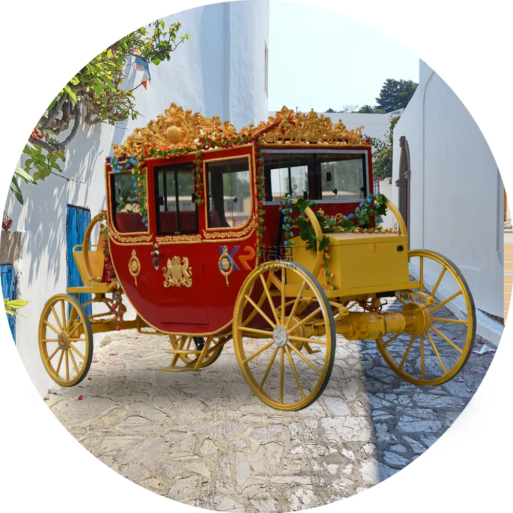 Royal Sculpture Horse Wagon Wedding Carriages For Sale Sightseeing Electric Royal Horse Wagon Carts