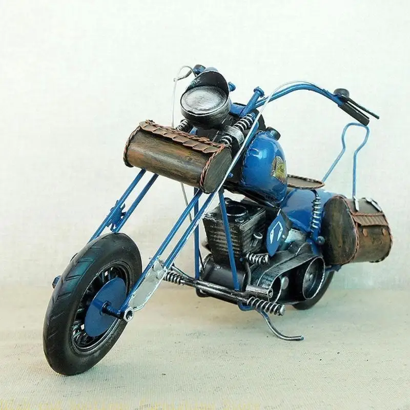 

L9NB Retro Motorcycle Model Handmade Crafts Desktop Decorations Home Ornament