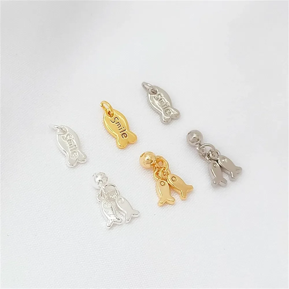 

Copper Plated with Thick Silver, 14K Gold-plated Fish Drip Pendant, Diy Bracelet, Necklace, Handcrafted Beaded Jewelry Accessory