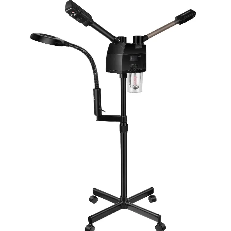 

3 in 1 Digital black Steam vapor Face Skin Care Machine Hot and Cool Facial Steamer with 5X Magnifying Lamp