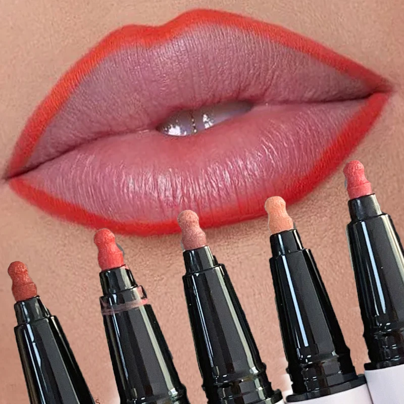 Sponge Gourd Head Liquid Lip Liner Długotrwała, szybkoschnąca, odporna na rozmazywanie, naturalna, matowa, miękka pomadka do ust Matte Lip Makeup Tools