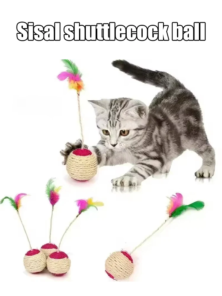 Sisal Feather Shuttlecock Cat Toy – detail image 1