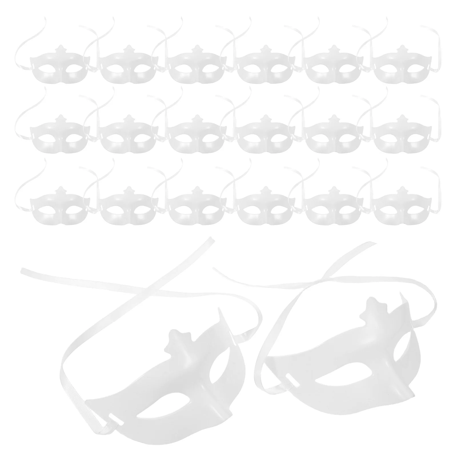 

20Pcs Halloween DIY Mask Base Half Face Plastic Blank Mask for Masquerade Cosplay Costume Festival Party Halloween DIY Masks