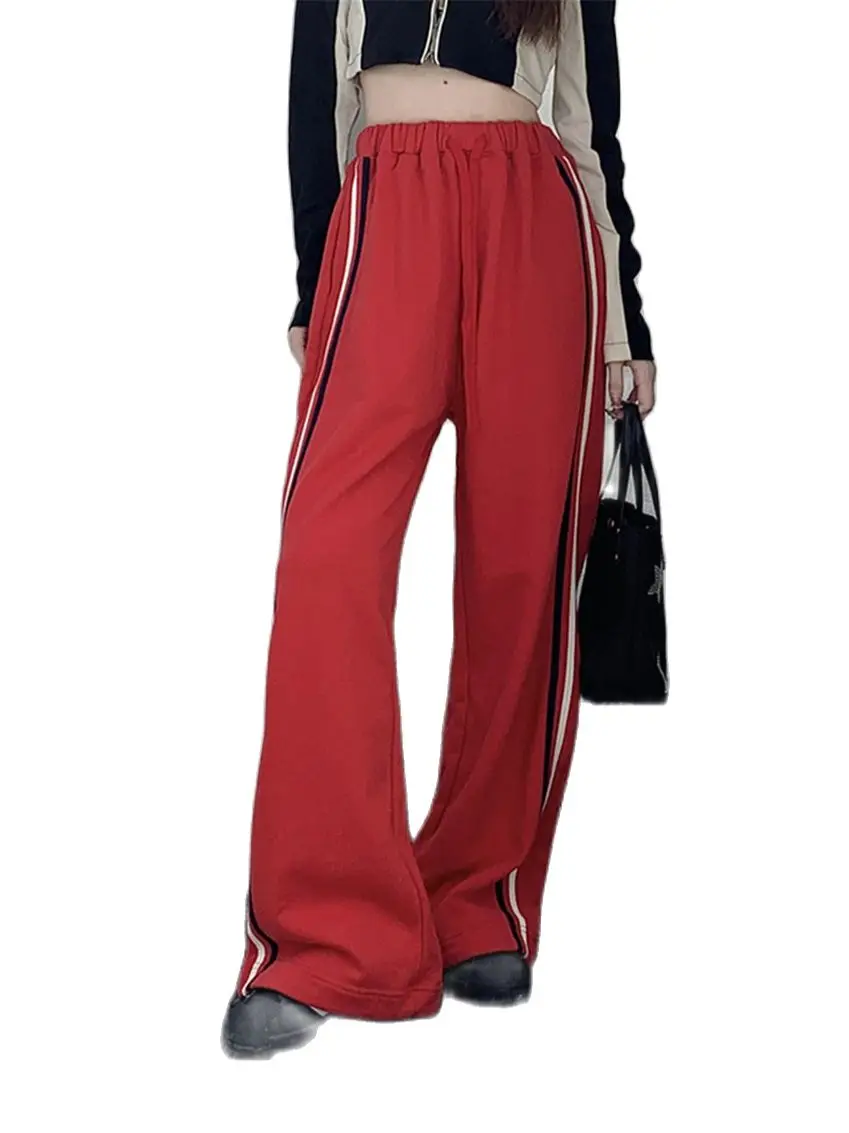 

PLAMTEE All Match Sports Pants Women Wide Leg Casual 2023 Office Lady High Waist Chic Slim New Loose Daily Autumn Comfortable