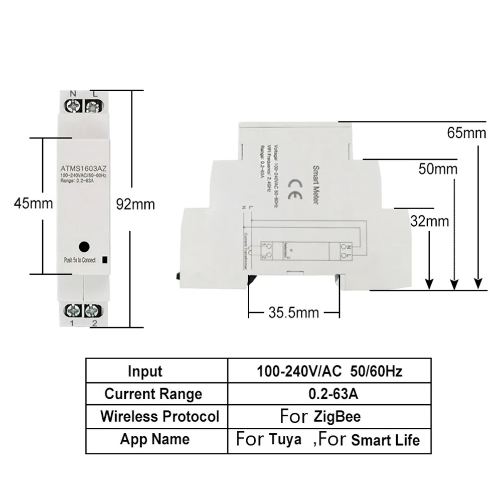 For ZigBee Connected Electricity Meter on DIN Rail Offers Accurate Measurements of Voltage Current and Total Power Consumption