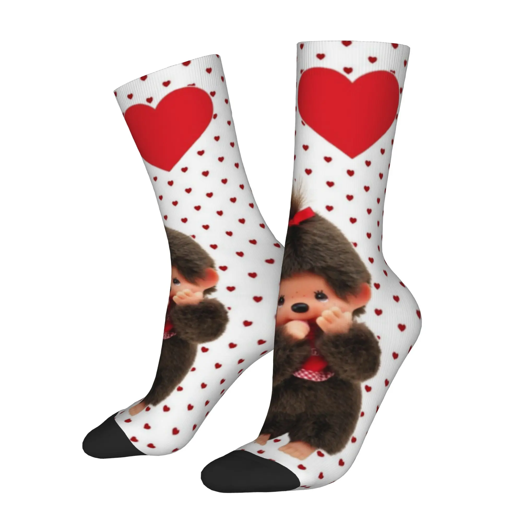 Men Women Monchhichies  Socks Warm Casual  Socks Crazy Merch Middle Tube Socks Birthday Present