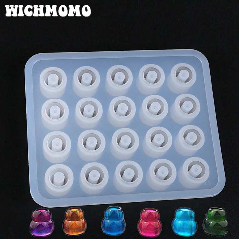 2021 New 1PCS Gourd Beads Craft DIY Transparent UV Resin Liquid Silicone Combination Molds for Necklace Earring Making Jewelry