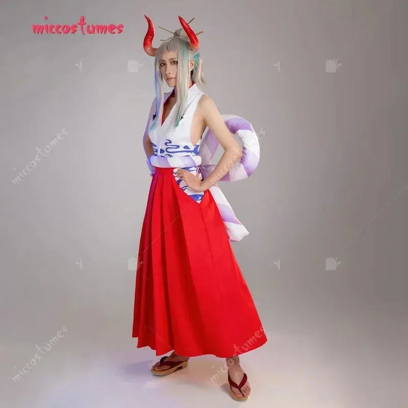 

Miccostumes Women's Yamato Vest Pants Set Cosplay Costume with Waist Rope and Headdressc;6,r'8;p'