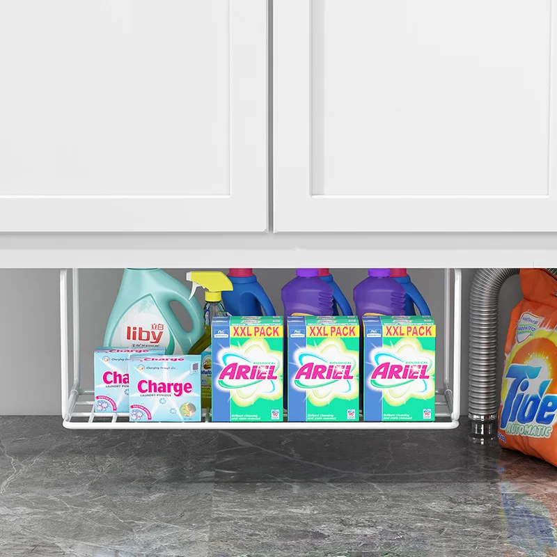 Hanging Metal Shelves Underneath Bathroom Cabinet Basin Rack Kitchen Closet Rack Under Desk Cabinet Office Bathroom Organizers