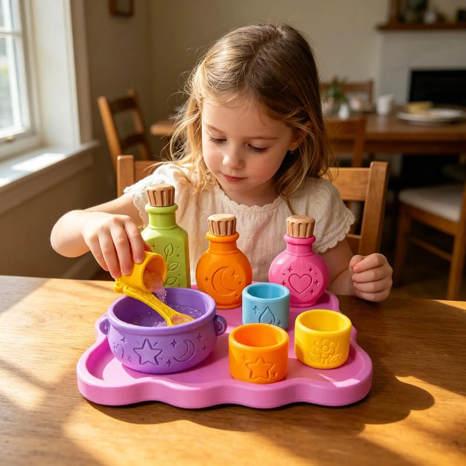 Kids Potion Play Set Interactive 3D Printed Sensory Pretend Playset Potion Sensory Play Set for Kid Girls Boy Home Indoor