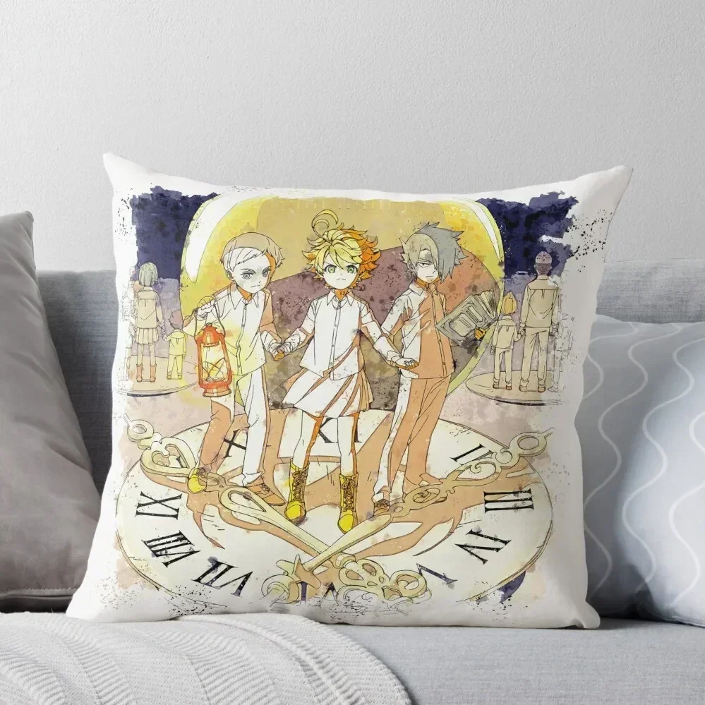 

Promised Neverland Watercolor Throw Pillow Sofa Cushions Covers christmas pillowcases pillow