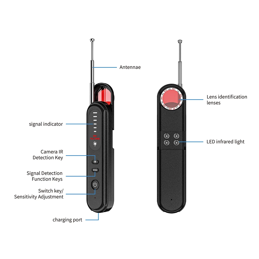 Anti Candid Camera Signaaldetector Espion Onzichtbare Camerazoeker Beveiliging Alarm Tracker Rf Gsm Apparaat Locator Veiligheid