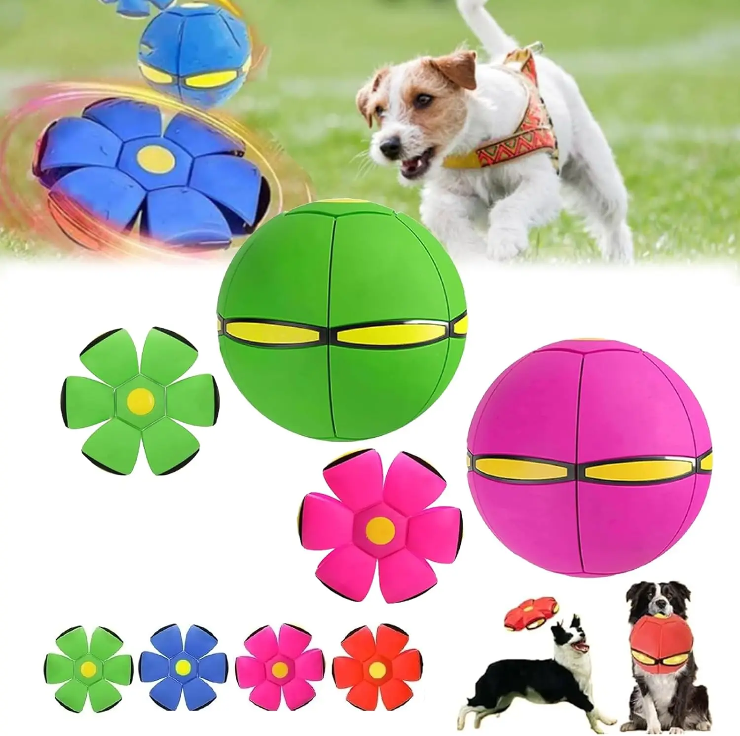 لعبة كرة القدم التفاعلية للحيوانات الأليفة للكلاب والقطط والأطفال في الهواء الطلق والداخلية ولعب الألعاب الممتعة في الحديقة والشاطئ والتخييم كرة القدم هدية