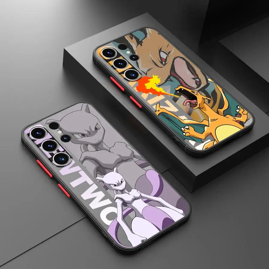 C-Charizard Mewtwo Phone Case for Samsung Galaxy A54 A53 A13 A35 A14 A25 A32 A55 A34 A24 A52 Shockproof Matte Cover