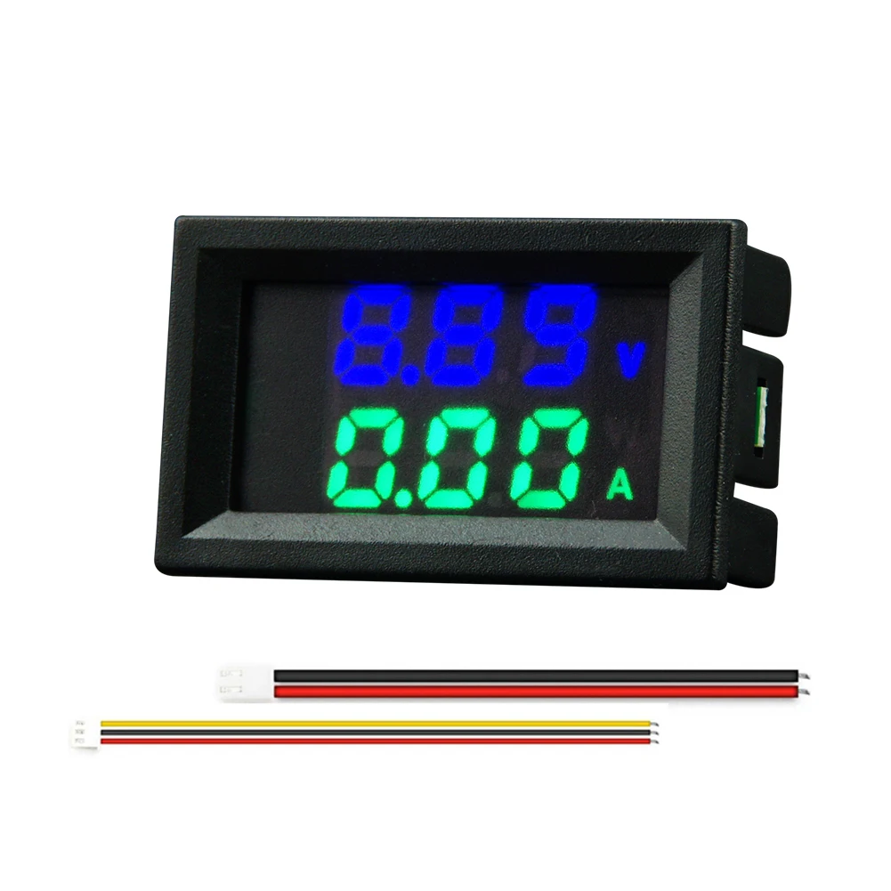 Voltímetro digital e amperímetro Dual LED Display, Detector de corrente de tensão, Multifuncional Amp Tester, Instrumento Ferramenta, 10A, 50A, 100A