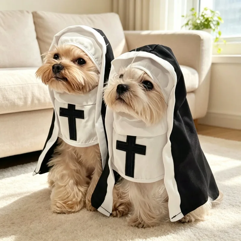 Cat Nun Costume Set For Small Dogs And Kittens Perfect For Halloween Party Cosplay Photoshoot And Funny Dress Up