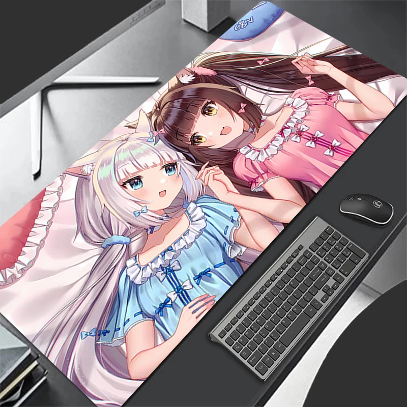 Mouse pad Nekopara large Gaming Desk Mat Computer Keyboard desk pad Mats Non-slip rubber Game PC carpet Kawaii Girl Mousepads XL