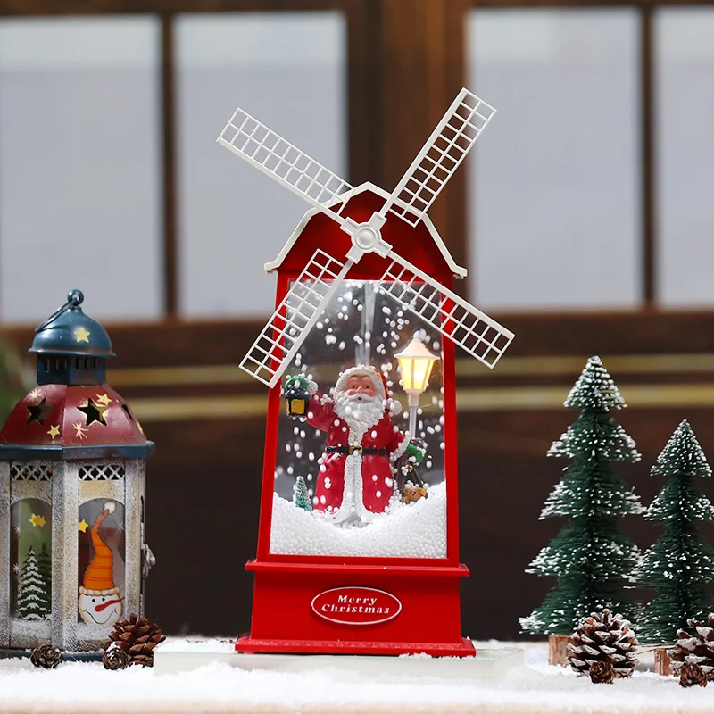 Merry Christmas Lantern Light Emitting Diode Light Christmas Pendant Santa Claus Lantern New Year Decorative Light