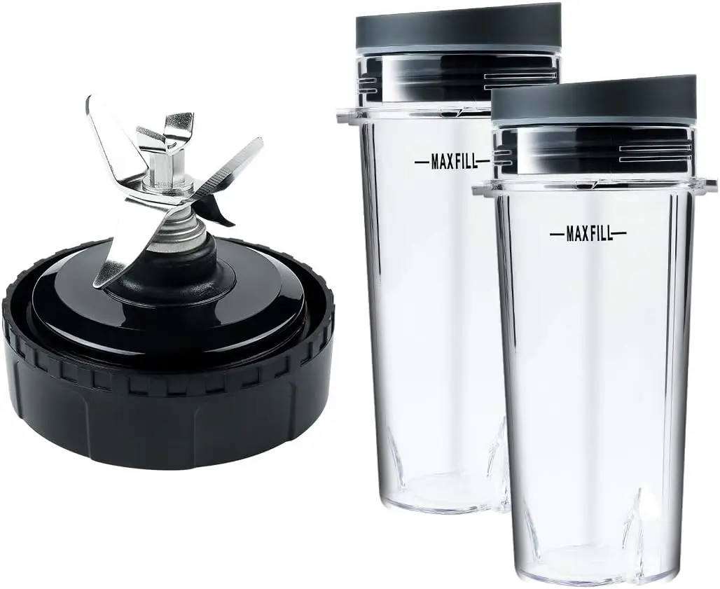 

Лезвие блендера Nutri Ninja в сборе и 2 чашки на 16 унций для BL770 BL780 BL660 (3,35 дюйма)