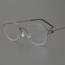Men Air Titanium Rim Screwless Glasses Frames Eyewear Women Oval Round Eyeglasses Denmark Brand Ultralight Designer Oculos JORE