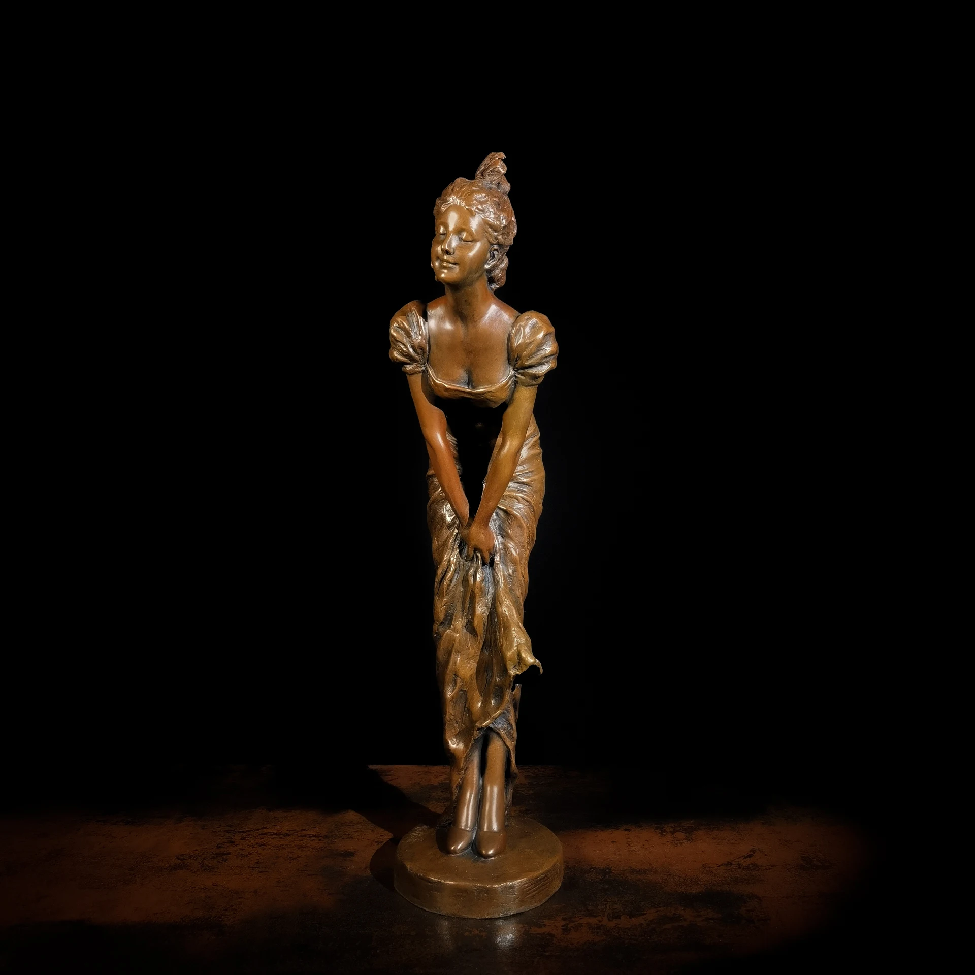 Unique romanticism Limited Edition master Europe Original breathing & Lisa's smile bronze Sculpture home office TOP Ornament