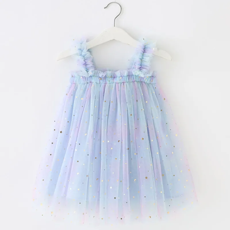 Kawaii Girl Princess Dress 1-5T Toddler Baby Sequin Sleeveless Summer Clothes Kids Birthday Wedding Costume Newborn Casual Wear