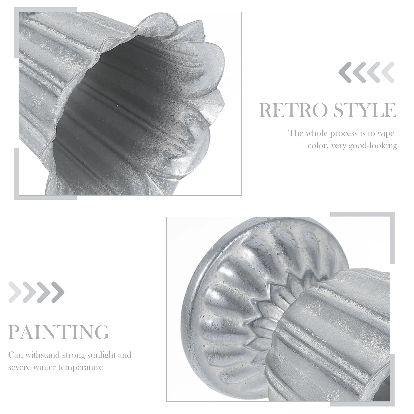 

Classical Design Vase Retro Iron Vase European Style Decorative Container Indoor Outdoor Use Long Service Life Elegant Gift