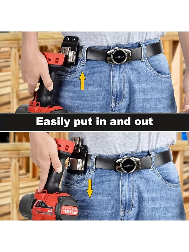 Clip-On Tool Belt,Drill Holder,Portable Hook Holster for Cordless Drill,Impact,Nailer,Tape Measure or Any Tools with Hanger Clip