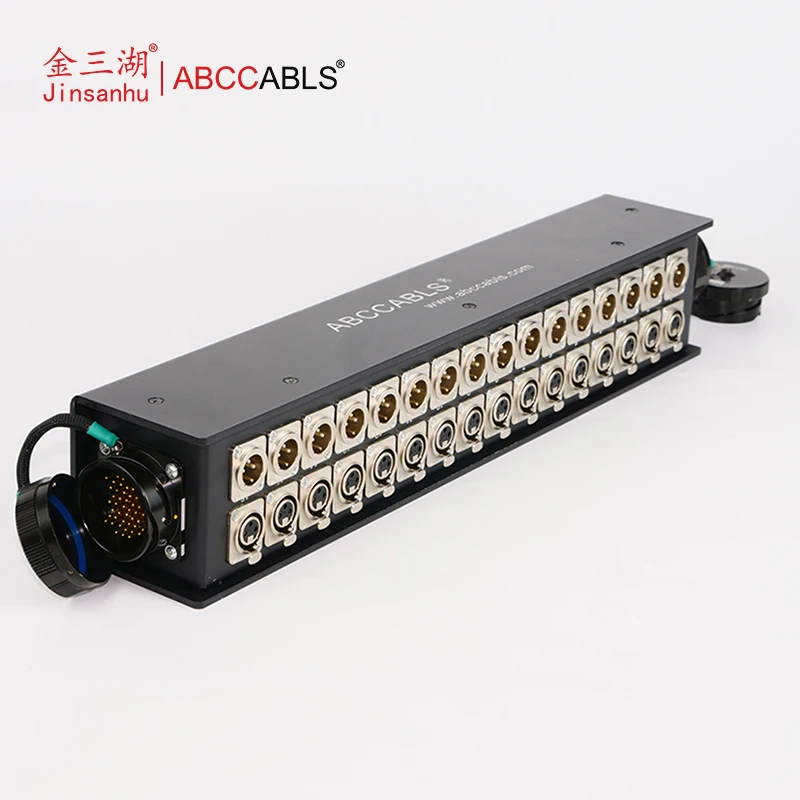 ABCCABLS 16 Channel Audio Stage Box 54-Core Multi-pin to 16XLR Male + 16XLR Female Snake Splitter Box for Live Sound