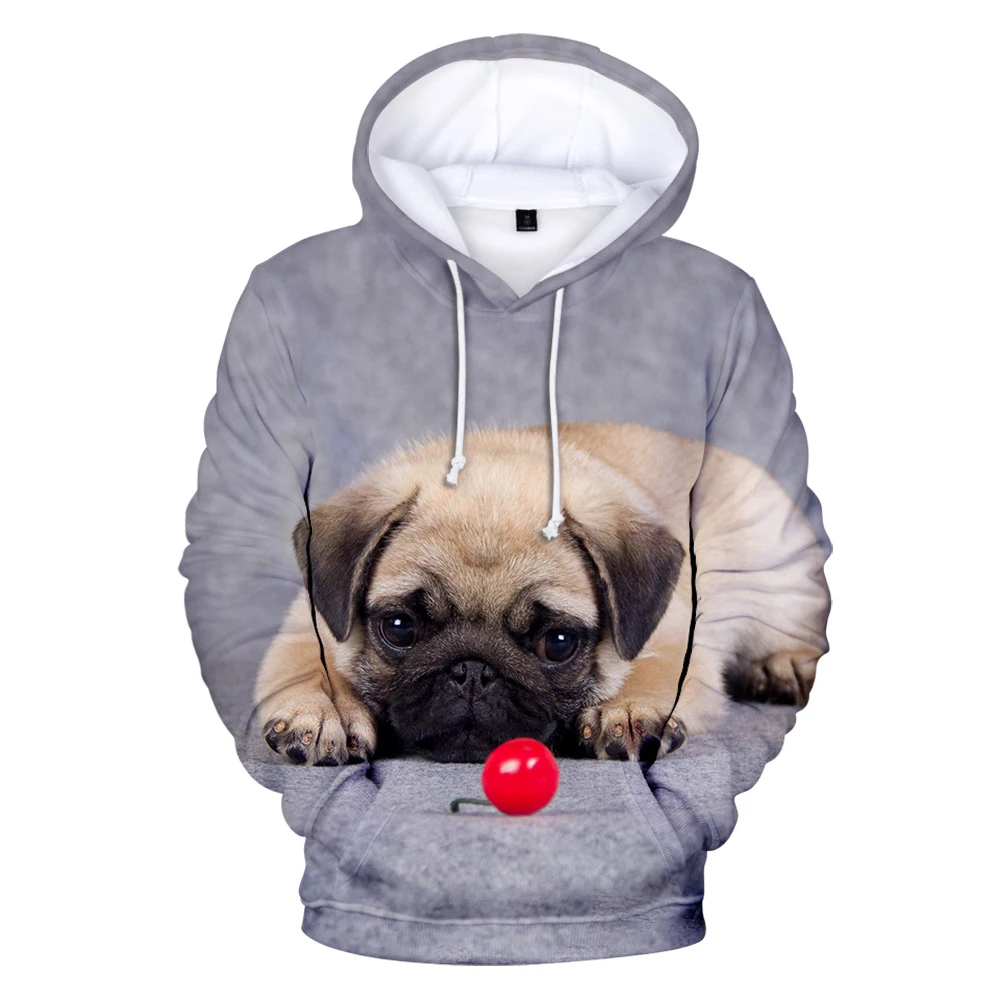 

2023 3D Pug Hoodies Men Women Sweatshirts Harajuku Hoodie Pullover Hot Autumn 3D Pug Hooded Casual Boys Girls Streetwear