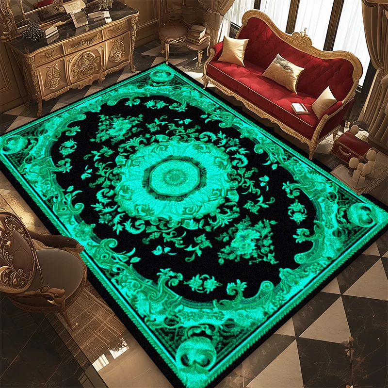 Chinese Style Luxury Black Classical Carpets Living Room Home Decoration Esthetics Fluffy Soft Rugs Big Size Bedroom Mat Bedside