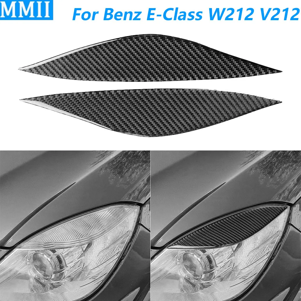 

For Mercedes-Benz E-Class W212 S212 2011-2015 Carbon Fiber Front Headlight Eyelid Eyebrow Panel Cover Car Accessories Sticker