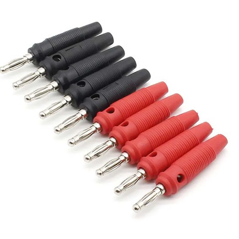 10Pcs 32A High Current Screw Type 4mm Banana Plugs Male Stackable Connector Speaker Cable Adapter 4mm High Current Banana Plugs