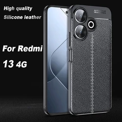 Per Xiaomi Redmi 13 Custodia in gomma di lusso in pelle di silicone Custodia per telefono Redmi 13 Cover TPU Custodia protettiva antiurto Custodia Redmi 13 4G