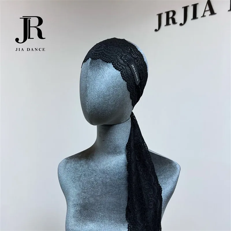 

Индивидуальная кружевная повязка на голову для латинских танцев, эластичный головной убор для национального стандарта, черный и белый цвет