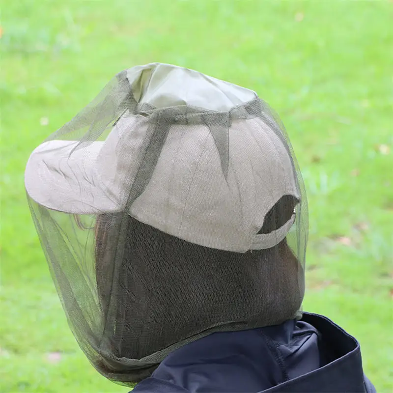1/2PCS Anti Mosquito Fishing Cap Net Breathable Anti Sun UV Mesh Fishing Hat Net For Men and Women Outdoor Fishing Camping