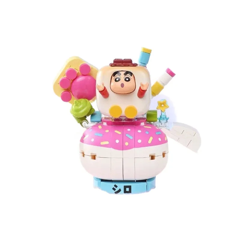 Nouvelle figurine d'action originale Keeppley Crayon Shin-chan, blocs de construction, Shinnosuke ‌   Jouet d'assemblage de personnages de dessins animés Shiro, cadeau d'anime