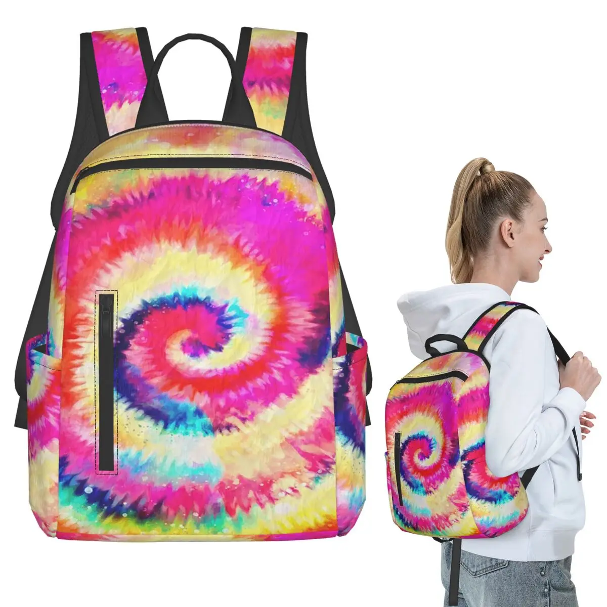 

Colorful Gradient Tie Dye Swirl Backpack Student BookBag Children School Bag Computer Shoulder Bags Boys Girls